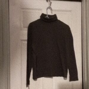 Dark Brown Cotton Turtleneck  - Size Large